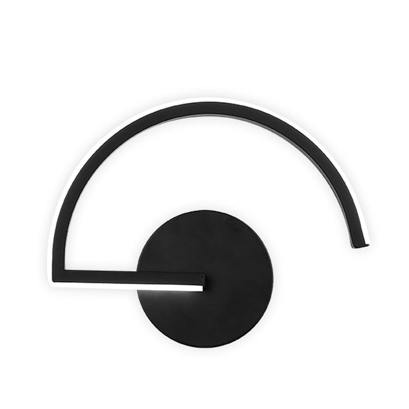 Black Semicircle Wall Light Minimalist LED Iron Wall Mount Sconce for Bedroom in Warm/White Light Clearhalo 'Cast Iron' 'Glass' 'Industrial' 'Modern wall lights' 'Modern' 'Tiffany' 'Traditional wall lights' 'Wall Lamps & Sconces' 'Wall Lights' Lighting' 732041