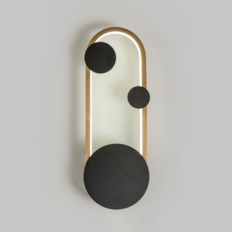 Metallic Arc Shaped Wall Sconce Lighting Post-Modern LED Wall Lamp Fixture in Black and Gold, Warm/White Light Clearhalo 'Cast Iron' 'Glass' 'Industrial' 'Modern wall lights' 'Modern' 'Tiffany' 'Traditional wall lights' 'Wall Lamps & Sconces' 'Wall Lights' Lighting' 732062