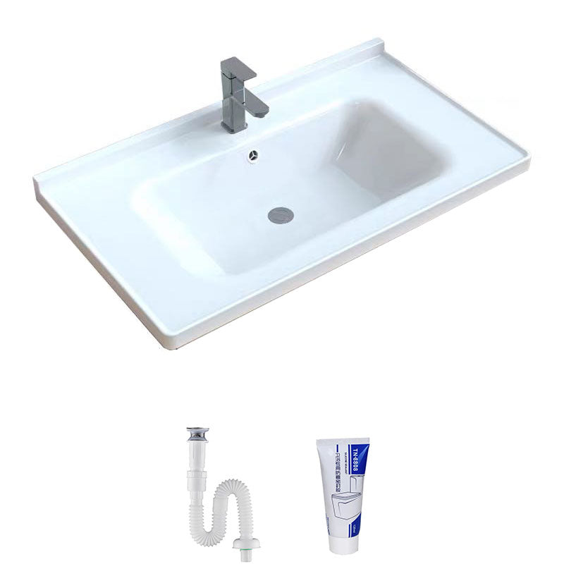 Modern Bathroom Sink Porcelain with Overflow Drop-in Bathroom Sink(Not Included Faucet) 24"L x 19"W x 9"H Clearhalo 'Bathroom Remodel & Bathroom Fixtures' 'Bathroom Sinks & Faucet Components' 'Bathroom Sinks' 'bathroom_sink' 'Home Improvement' 'home_improvement' 'home_improvement_bathroom_sink' 7320836