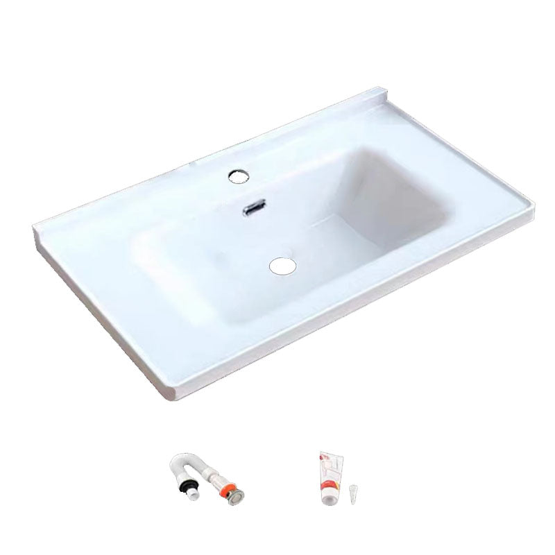Modern Bathroom Sink Porcelain with Overflow Drop-in Bathroom Sink(Not Included Faucet) 24"L x 20"W x 10"H Clearhalo 'Bathroom Remodel & Bathroom Fixtures' 'Bathroom Sinks & Faucet Components' 'Bathroom Sinks' 'bathroom_sink' 'Home Improvement' 'home_improvement' 'home_improvement_bathroom_sink' 7320838