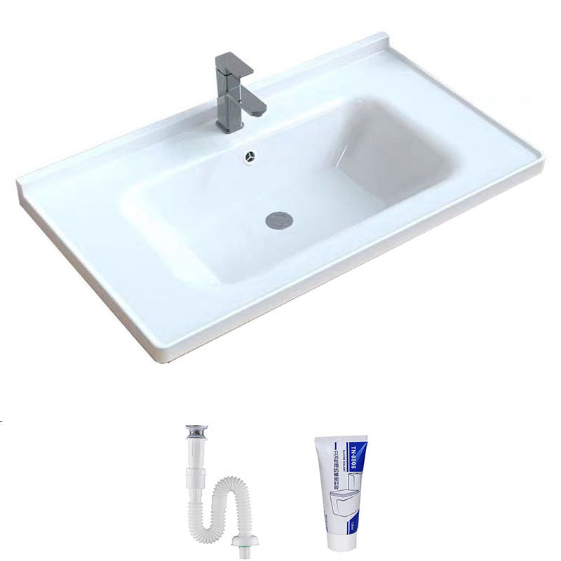 Modern Bathroom Sink Porcelain with Overflow Drop-in Bathroom Sink(Not Included Faucet) 32"L x 19"W x 9"H Clearhalo 'Bathroom Remodel & Bathroom Fixtures' 'Bathroom Sinks & Faucet Components' 'Bathroom Sinks' 'bathroom_sink' 'Home Improvement' 'home_improvement' 'home_improvement_bathroom_sink' 7320849