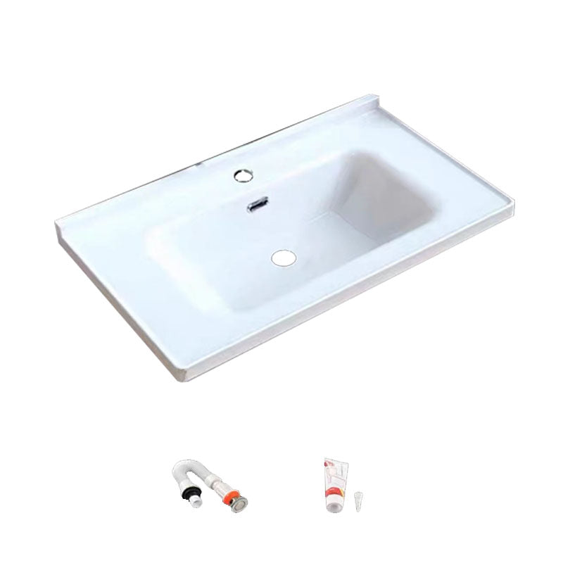Modern Bathroom Sink Porcelain with Overflow Drop-in Bathroom Sink(Not Included Faucet) 40"L x 20"W x 10"H Clearhalo 'Bathroom Remodel & Bathroom Fixtures' 'Bathroom Sinks & Faucet Components' 'Bathroom Sinks' 'bathroom_sink' 'Home Improvement' 'home_improvement' 'home_improvement_bathroom_sink' 7320861