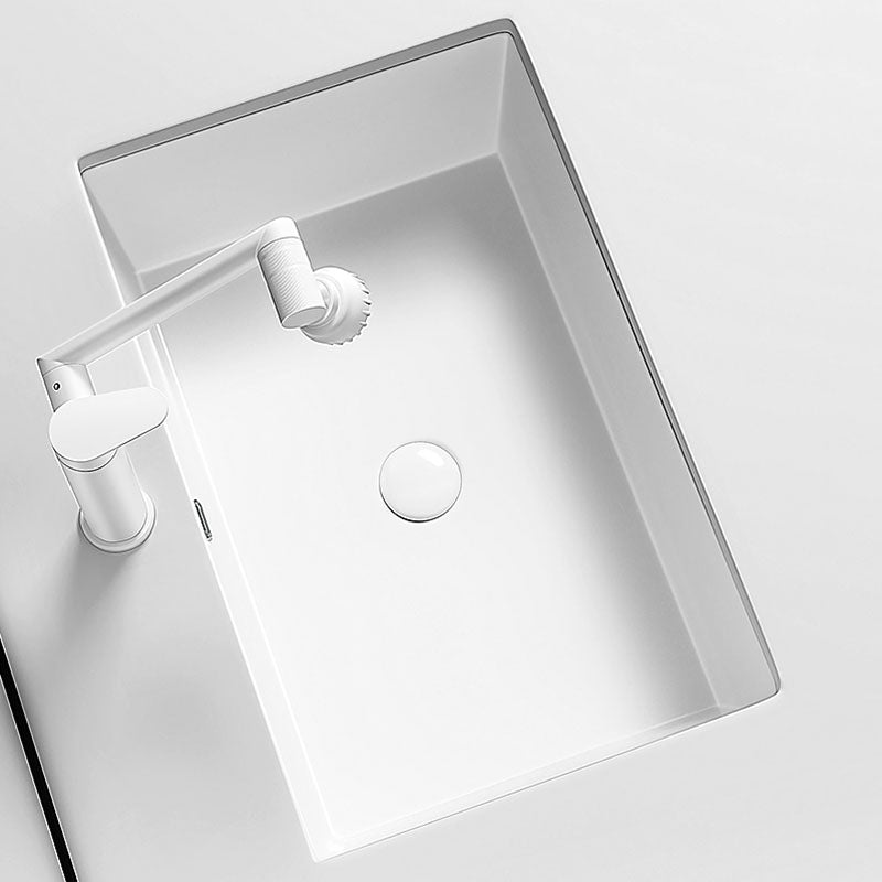 Modern Undermount Bathroom Sink Porcelain with Overflow and Faucet Basin Sink Clearhalo 'Bathroom Remodel & Bathroom Fixtures' 'Bathroom Sinks & Faucet Components' 'Bathroom Sinks' 'bathroom_sink' 'Home Improvement' 'home_improvement' 'home_improvement_bathroom_sink' 7320951