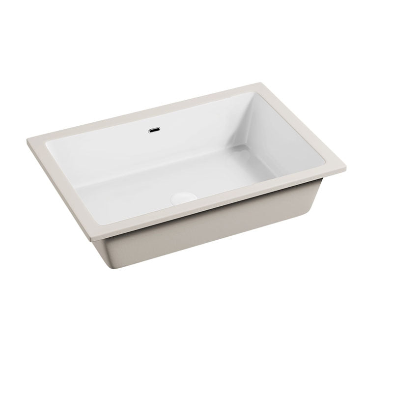 Modern Undermount Bathroom Sink Porcelain with Overflow and Faucet Basin Sink Clearhalo 'Bathroom Remodel & Bathroom Fixtures' 'Bathroom Sinks & Faucet Components' 'Bathroom Sinks' 'bathroom_sink' 'Home Improvement' 'home_improvement' 'home_improvement_bathroom_sink' 7320959