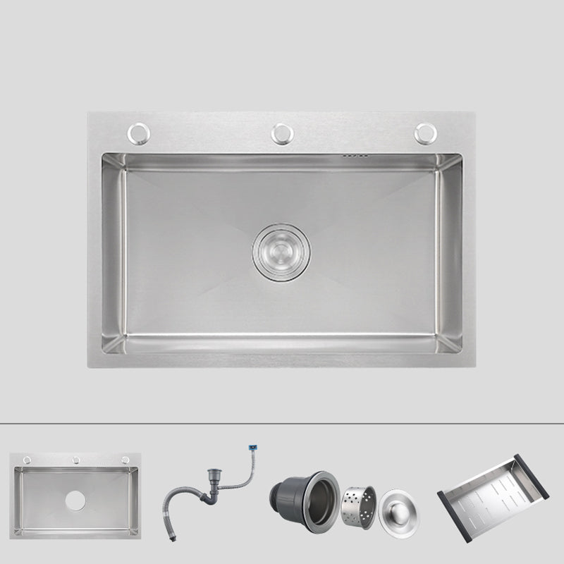 Soundproof Kitchen Sink Overflow Hole Design Kitchen Sink with Basket Strainer Sink Only None Clearhalo 'Home Improvement' 'home_improvement' 'home_improvement_kitchen_sinks' 'Kitchen Remodel & Kitchen Fixtures' 'Kitchen Sinks & Faucet Components' 'Kitchen Sinks' 'kitchen_sinks' 7321072