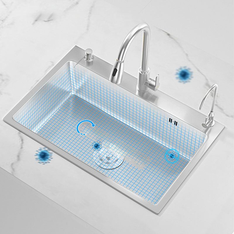 Soundproof Kitchen Sink Overflow Hole Design Kitchen Sink with Basket Strainer Clearhalo 'Home Improvement' 'home_improvement' 'home_improvement_kitchen_sinks' 'Kitchen Remodel & Kitchen Fixtures' 'Kitchen Sinks & Faucet Components' 'Kitchen Sinks' 'kitchen_sinks' 7321074