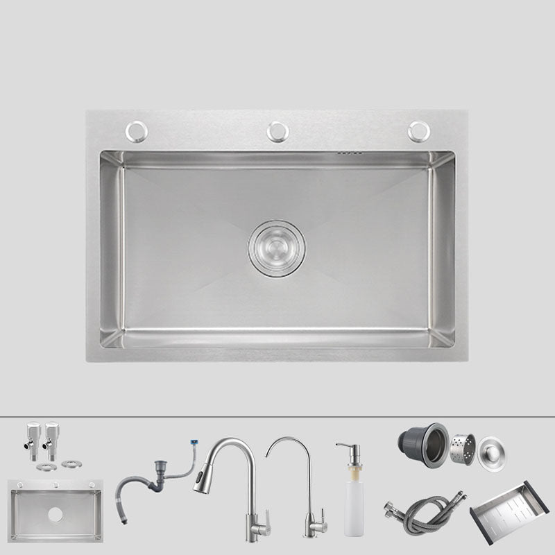 Soundproof Kitchen Sink Overflow Hole Design Kitchen Sink with Basket Strainer Sink with Faucet Pulling Faucet & Water Purification Faucet Clearhalo 'Home Improvement' 'home_improvement' 'home_improvement_kitchen_sinks' 'Kitchen Remodel & Kitchen Fixtures' 'Kitchen Sinks & Faucet Components' 'Kitchen Sinks' 'kitchen_sinks' 7321079