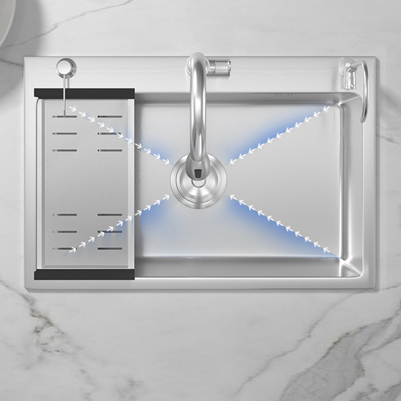 Soundproof Kitchen Sink Overflow Hole Design Kitchen Sink with Basket Strainer Clearhalo 'Home Improvement' 'home_improvement' 'home_improvement_kitchen_sinks' 'Kitchen Remodel & Kitchen Fixtures' 'Kitchen Sinks & Faucet Components' 'Kitchen Sinks' 'kitchen_sinks' 7321081