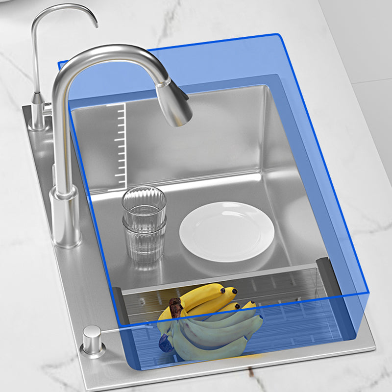 Soundproof Kitchen Sink Overflow Hole Design Kitchen Sink with Basket Strainer Clearhalo 'Home Improvement' 'home_improvement' 'home_improvement_kitchen_sinks' 'Kitchen Remodel & Kitchen Fixtures' 'Kitchen Sinks & Faucet Components' 'Kitchen Sinks' 'kitchen_sinks' 7321083
