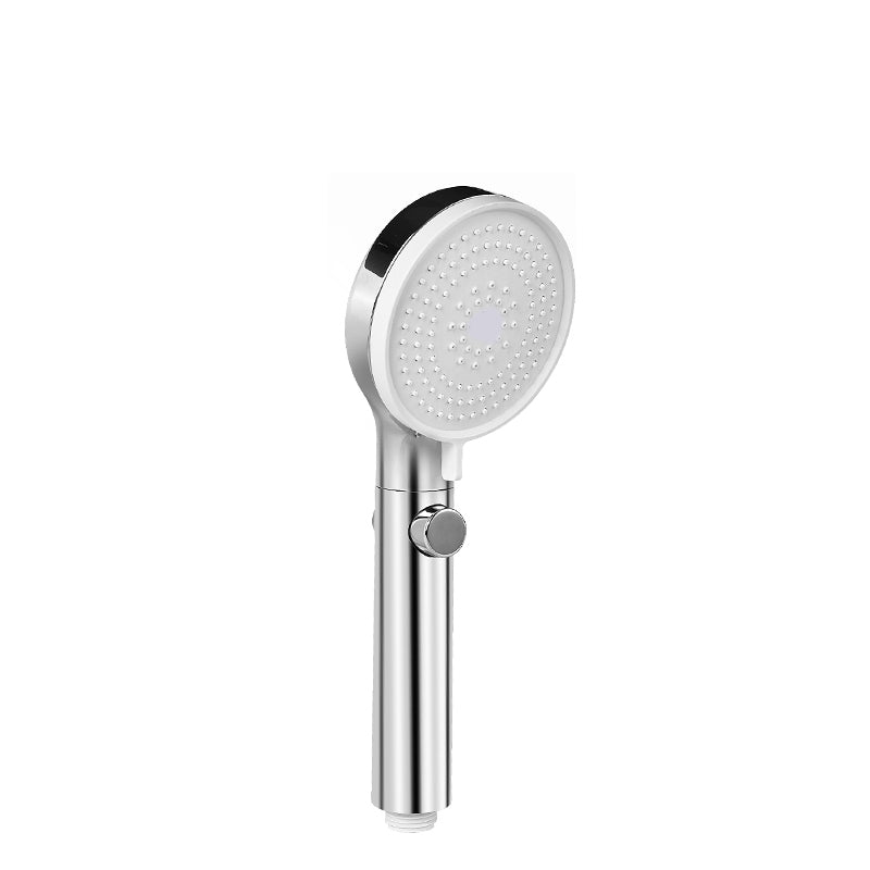 Modern Round Hand Shower 3 Sprays Pattern Wall-Mount Hand Shower Silver Hand Shower Clearhalo 'Bathroom Remodel & Bathroom Fixtures' 'Home Improvement' 'home_improvement' 'home_improvement_shower_heads' 'Shower Heads' 'shower_heads' 'Showers & Bathtubs Plumbing' 'Showers & Bathtubs' 7321138