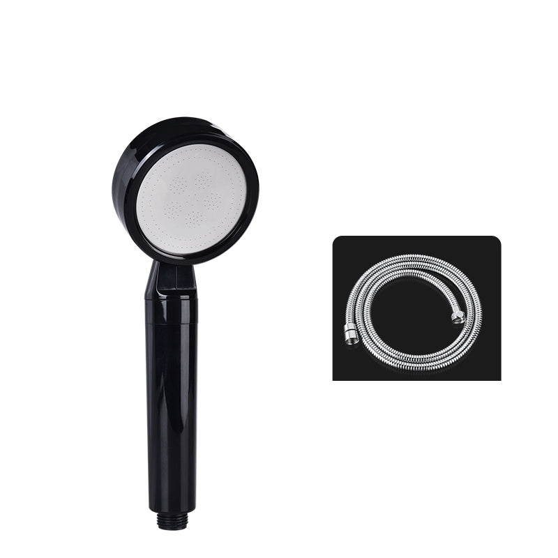 Modern Round Hand Shower 3 Sprays Pattern Wall-Mount Hand Shower Black Shower Head with Hose Clearhalo 'Bathroom Remodel & Bathroom Fixtures' 'Home Improvement' 'home_improvement' 'home_improvement_shower_heads' 'Shower Heads' 'shower_heads' 'Showers & Bathtubs Plumbing' 'Showers & Bathtubs' 7321139