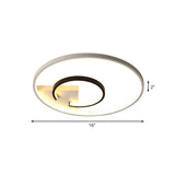 Acrylic 2-Hoop Flushmount Simple 16"/19.5" W LED Ceiling Mount Light Fixture in White and Black for Bedroom, Warm/White Light Clearhalo 'Ceiling Lights' 'Close To Ceiling Lights' 'Close to ceiling' 'Flush mount' Lighting' 732148