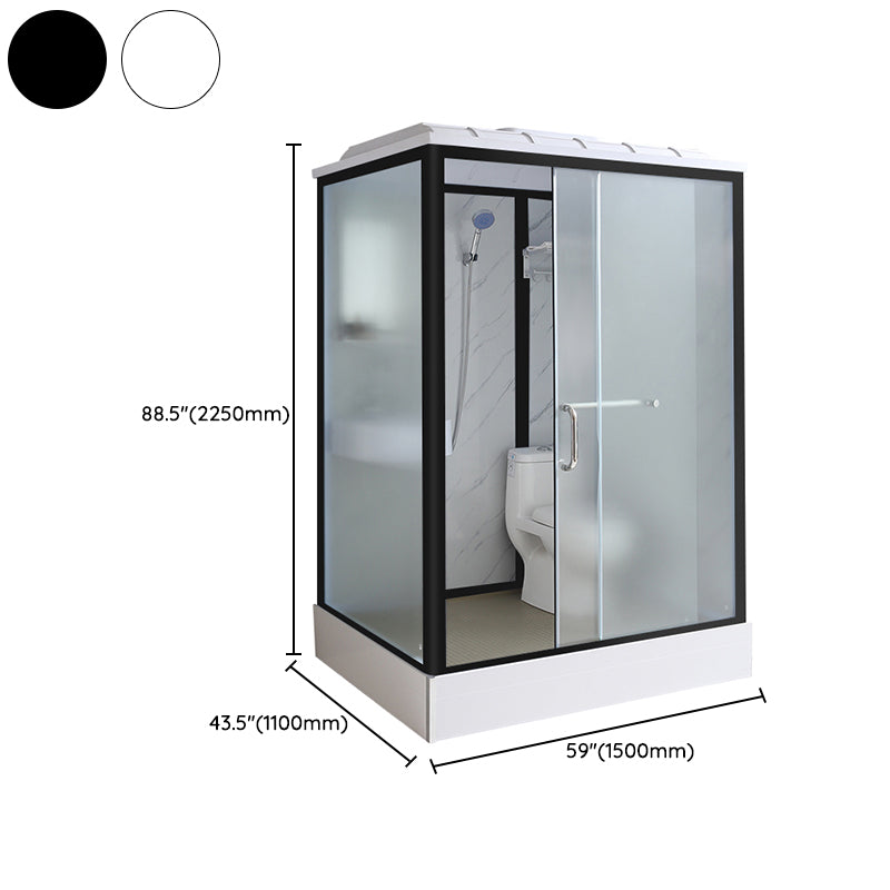 Frosted Tempered Glass Shower Kit with Ceiling and Back Wall Panel Clearhalo 'Bathroom Remodel & Bathroom Fixtures' 'Home Improvement' 'home_improvement' 'home_improvement_shower_stalls_enclosures' 'Shower Stalls & Enclosures' 'shower_stalls_enclosures' 'Showers & Bathtubs' 7321584