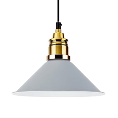 1 Bulb Pendant Light Modern Stylish Conic Shade Metal Hanging Lamp in Black/Grey/White for Dining Room Grey Clearhalo 'Ceiling Lights' 'Modern Pendants' 'Modern' 'Pendant Lights' 'Pendants' Lighting' 73215