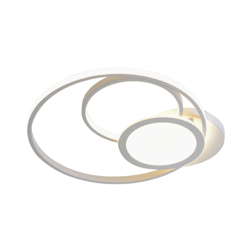 Acrylic Multi-Hoop Flush Light Fixture Modern White/Black LED Close to Ceiling Lamp in White/Warm Light Clearhalo 'Ceiling Lights' 'Close To Ceiling Lights' 'Close to ceiling' 'Flush mount' Lighting' 732182