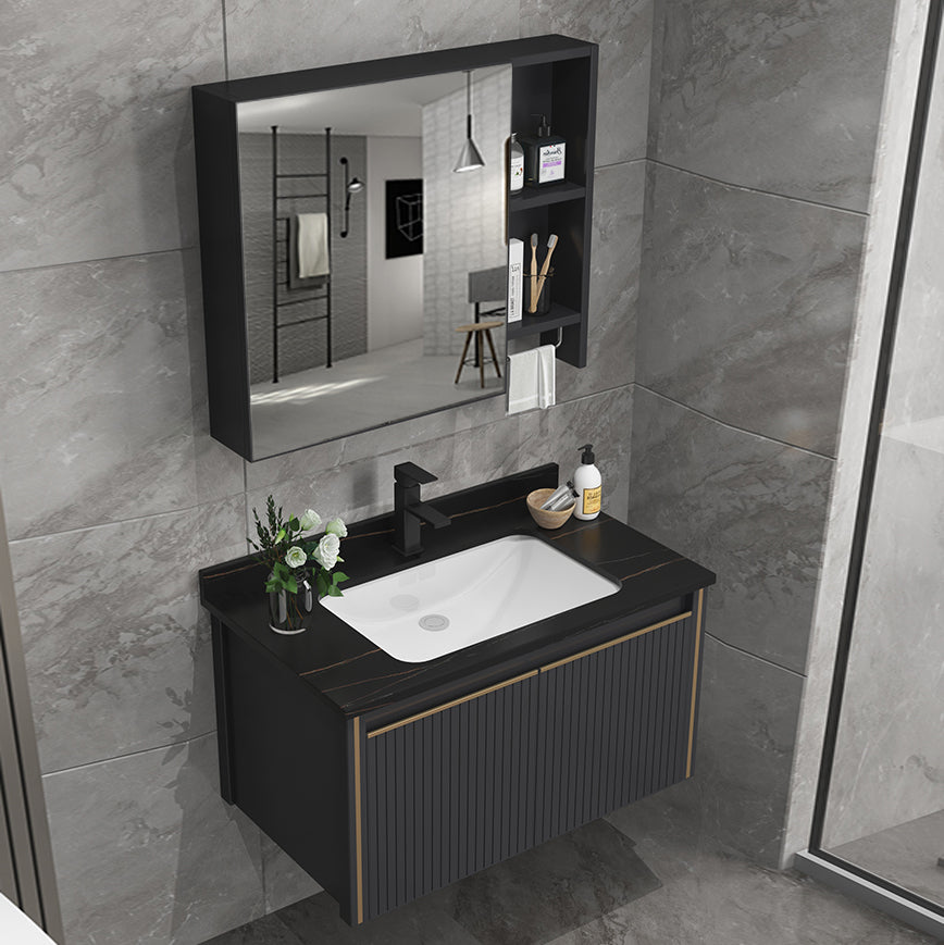 Modern Wall Mount Bathroom Vanity Set Stone Faucet Included Bathroom Vanity Clearhalo 'Bathroom Remodel & Bathroom Fixtures' 'Bathroom Vanities' 'bathroom_vanities' 'Home Improvement' 'home_improvement' 'home_improvement_bathroom_vanities' 7321873