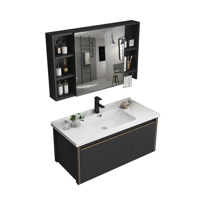 Modern Wall Mount Bathroom Vanity Set Stone Faucet Included Bathroom Vanity Vanity & Faucet & Mirror Cabinet Ceramic Clearhalo 'Bathroom Remodel & Bathroom Fixtures' 'Bathroom Vanities' 'bathroom_vanities' 'Home Improvement' 'home_improvement' 'home_improvement_bathroom_vanities' 7321877