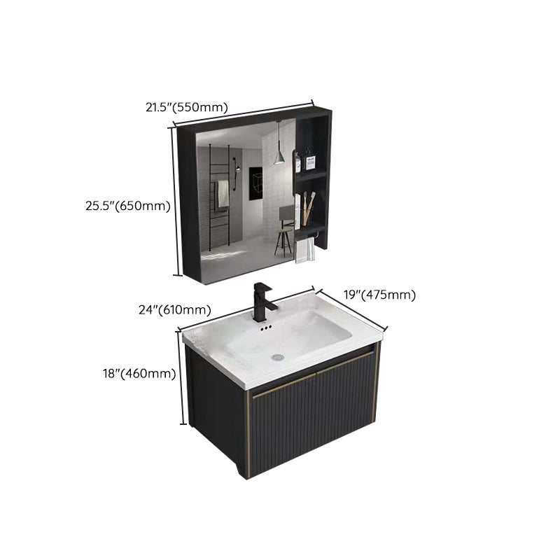 Modern Wall Mount Bathroom Vanity Set Stone Faucet Included Bathroom Vanity Clearhalo 'Bathroom Remodel & Bathroom Fixtures' 'Bathroom Vanities' 'bathroom_vanities' 'Home Improvement' 'home_improvement' 'home_improvement_bathroom_vanities' 7321892