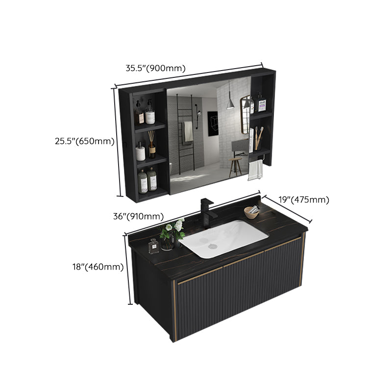 Modern Wall Mount Bathroom Vanity Set Stone Faucet Included Bathroom Vanity Clearhalo 'Bathroom Remodel & Bathroom Fixtures' 'Bathroom Vanities' 'bathroom_vanities' 'Home Improvement' 'home_improvement' 'home_improvement_bathroom_vanities' 7321897