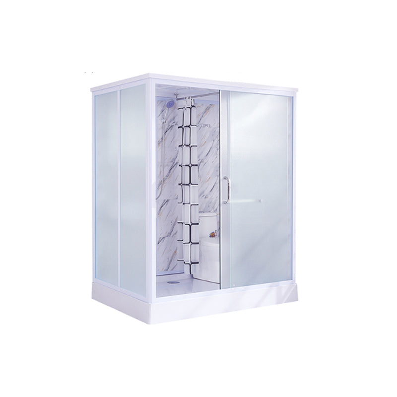 Rectangle Tempered Glass Shower Stall Frosted Semi-Frameless Shower Stall 67"L x 47"W x 91"H Front Opening Clearhalo 'Bathroom Remodel & Bathroom Fixtures' 'Home Improvement' 'home_improvement' 'home_improvement_shower_stalls_enclosures' 'Shower Stalls & Enclosures' 'shower_stalls_enclosures' 'Showers & Bathtubs' 7322162
