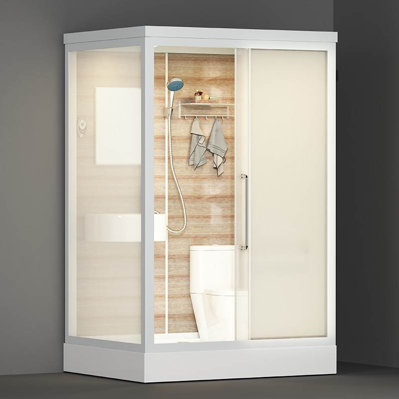 Rectangle Tempered Glass Shower Stall Frosted Semi-Frameless Shower Stall 55"L x 43"W x 91"H Toilet Not Included Front Opening Clearhalo 'Bathroom Remodel & Bathroom Fixtures' 'Home Improvement' 'home_improvement' 'home_improvement_shower_stalls_enclosures' 'Shower Stalls & Enclosures' 'shower_stalls_enclosures' 'Showers & Bathtubs' 7322163
