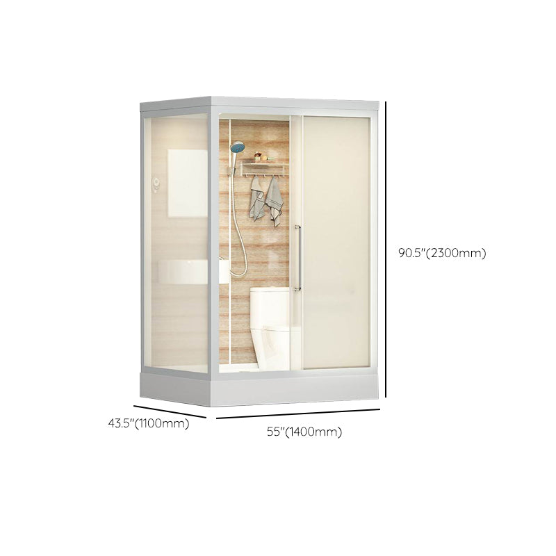 Rectangle Tempered Glass Shower Stall Frosted Semi-Frameless Shower Stall Clearhalo 'Bathroom Remodel & Bathroom Fixtures' 'Home Improvement' 'home_improvement' 'home_improvement_shower_stalls_enclosures' 'Shower Stalls & Enclosures' 'shower_stalls_enclosures' 'Showers & Bathtubs' 7322174