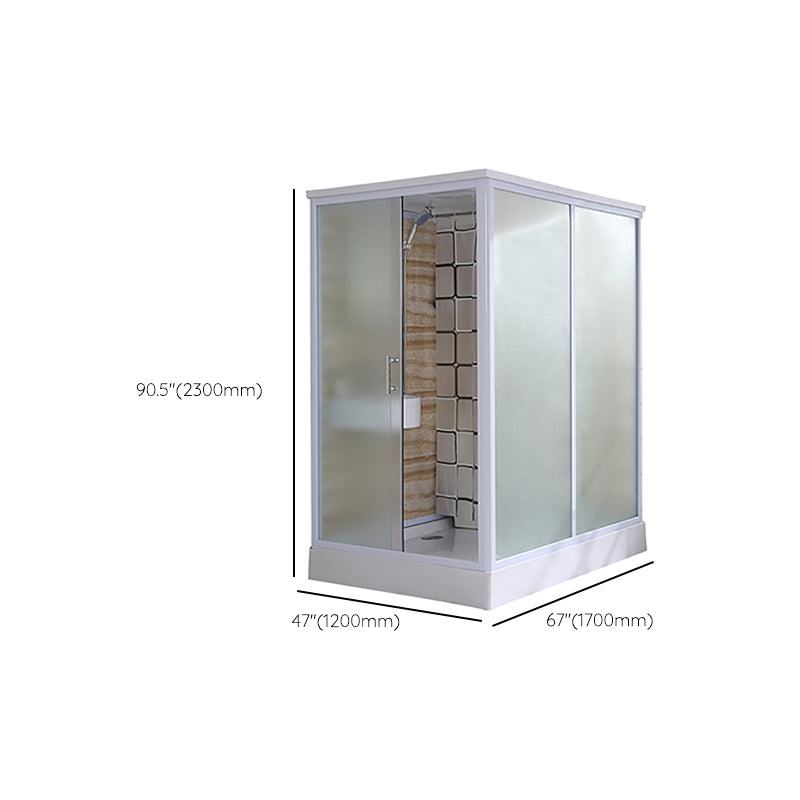 Rectangle Tempered Glass Shower Stall Frosted Semi-Frameless Shower Stall Clearhalo 'Bathroom Remodel & Bathroom Fixtures' 'Home Improvement' 'home_improvement' 'home_improvement_shower_stalls_enclosures' 'Shower Stalls & Enclosures' 'shower_stalls_enclosures' 'Showers & Bathtubs' 7322178