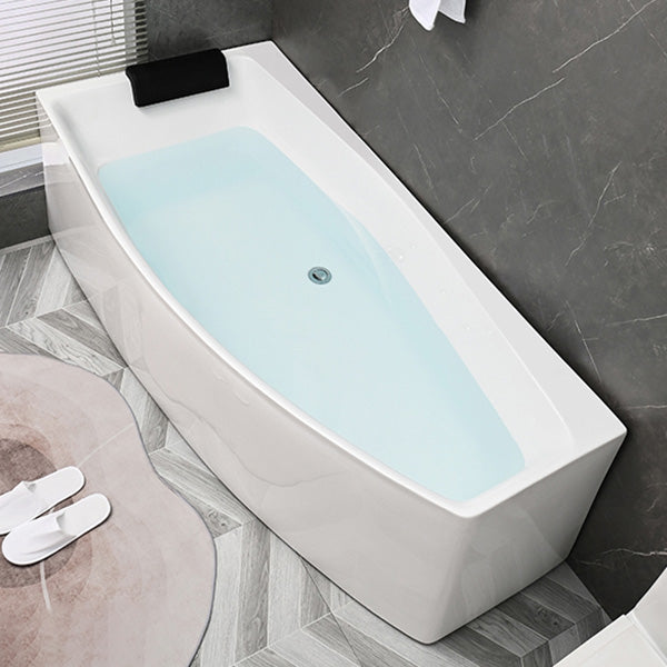 Modern Corner Acrylic Bathtub Soaking White Back to Wall Bath Tub Clearhalo 'Bathroom Remodel & Bathroom Fixtures' 'Bathtubs' 'Home Improvement' 'home_improvement' 'home_improvement_bathtubs' 'Showers & Bathtubs' 7322590