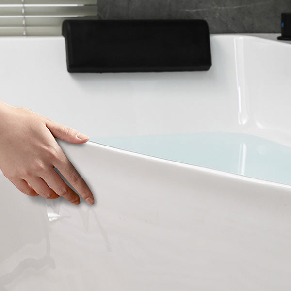 Modern Corner Acrylic Bathtub Soaking White Back to Wall Bath Clearhalo 'Bathroom Remodel & Bathroom Fixtures' 'Bathtubs' 'Home Improvement' 'home_improvement' 'home_improvement_bathtubs' 'Showers & Bathtubs' 7322597