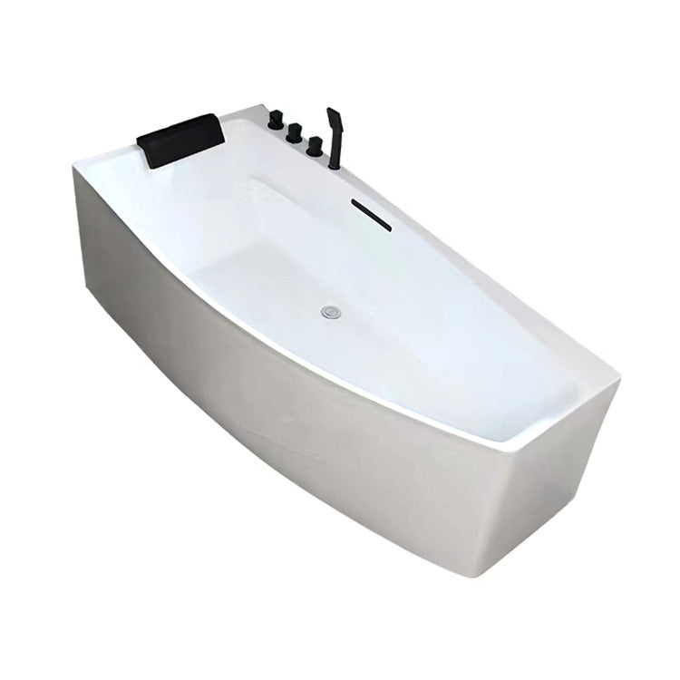 Modern Corner Acrylic Bathtub Soaking White Back to Wall Bath Clearhalo 'Bathroom Remodel & Bathroom Fixtures' 'Bathtubs' 'Home Improvement' 'home_improvement' 'home_improvement_bathtubs' 'Showers & Bathtubs' 7322599
