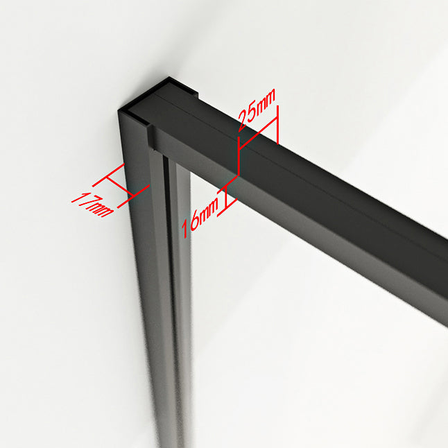 Black Neo-Angle Shower Enclosure Clear Tempered Glass Shower Enclosure Clearhalo 'Bathroom Remodel & Bathroom Fixtures' 'Home Improvement' 'home_improvement' 'home_improvement_shower_stalls_enclosures' 'Shower Stalls & Enclosures' 'shower_stalls_enclosures' 'Showers & Bathtubs' 7322617