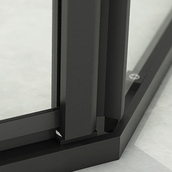 Black Neo-Angle Shower Enclosure Clear Tempered Glass Shower Enclosure Clearhalo 'Bathroom Remodel & Bathroom Fixtures' 'Home Improvement' 'home_improvement' 'home_improvement_shower_stalls_enclosures' 'Shower Stalls & Enclosures' 'shower_stalls_enclosures' 'Showers & Bathtubs' 7322618