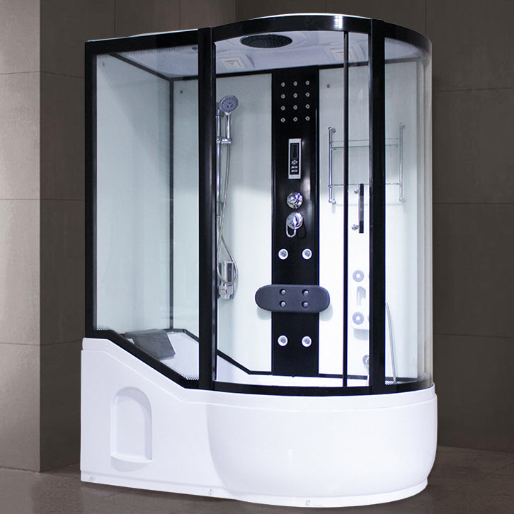 Round Tempered Glass Shower Enclosure with Base Kit Framed Tub & Shower Kit Clearhalo 'Bathroom Remodel & Bathroom Fixtures' 'Home Improvement' 'home_improvement' 'home_improvement_shower_stalls_enclosures' 'Shower Stalls & Enclosures' 'shower_stalls_enclosures' 'Showers & Bathtubs' 7322813