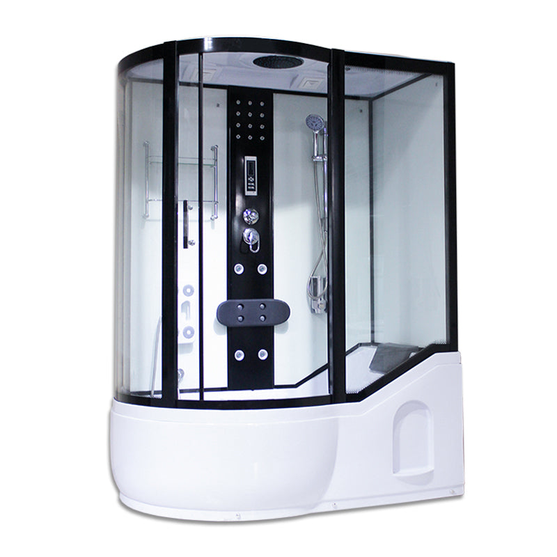 Round Tempered Glass Shower Enclosure with Base Kit Framed Tub & Shower Kit Clearhalo 'Bathroom Remodel & Bathroom Fixtures' 'Home Improvement' 'home_improvement' 'home_improvement_shower_stalls_enclosures' 'Shower Stalls & Enclosures' 'shower_stalls_enclosures' 'Showers & Bathtubs' 7322816