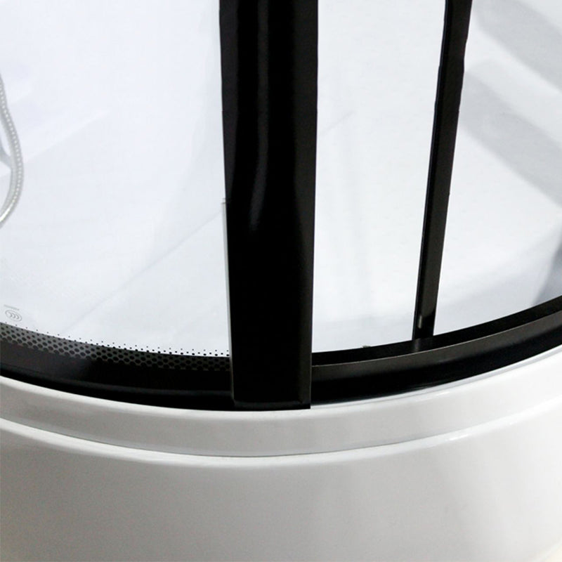 Round Tempered Glass Shower Enclosure with Base Kit Framed Tub & Shower Kit Clearhalo 'Bathroom Remodel & Bathroom Fixtures' 'Home Improvement' 'home_improvement' 'home_improvement_shower_stalls_enclosures' 'Shower Stalls & Enclosures' 'shower_stalls_enclosures' 'Showers & Bathtubs' 7322823