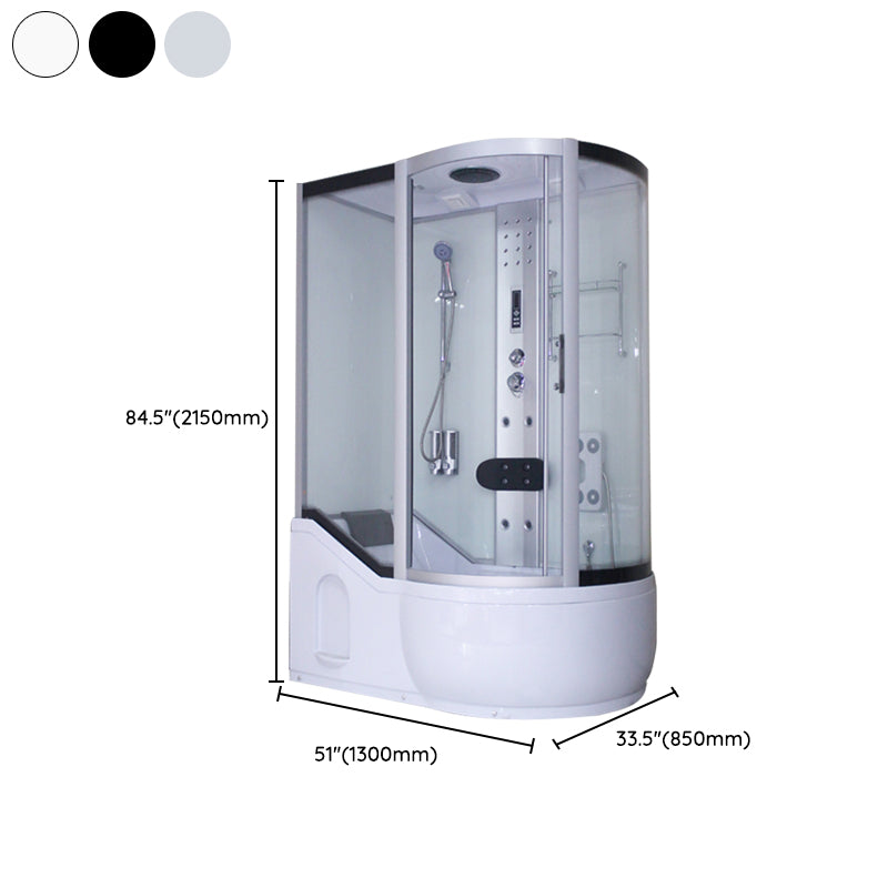 Round Tempered Glass Shower Enclosure with Base Kit Framed Tub & Shower Kit Clearhalo 'Bathroom Remodel & Bathroom Fixtures' 'Home Improvement' 'home_improvement' 'home_improvement_shower_stalls_enclosures' 'Shower Stalls & Enclosures' 'shower_stalls_enclosures' 'Showers & Bathtubs' 7322840