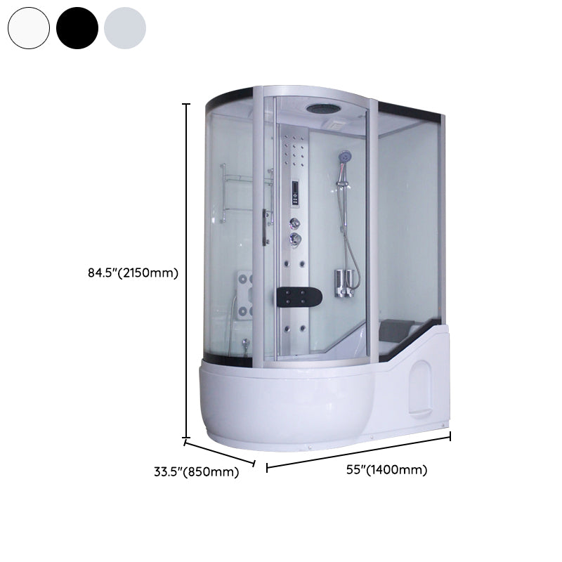 Round Tempered Glass Shower Enclosure with Base Kit Framed Tub & Shower Kit Clearhalo 'Bathroom Remodel & Bathroom Fixtures' 'Home Improvement' 'home_improvement' 'home_improvement_shower_stalls_enclosures' 'Shower Stalls & Enclosures' 'shower_stalls_enclosures' 'Showers & Bathtubs' 7322841