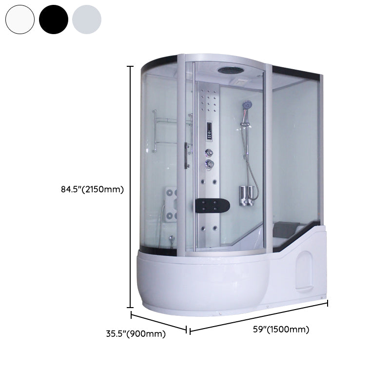 Round Tempered Glass Shower Enclosure with Base Kit Framed Tub & Shower Kit Clearhalo 'Bathroom Remodel & Bathroom Fixtures' 'Home Improvement' 'home_improvement' 'home_improvement_shower_stalls_enclosures' 'Shower Stalls & Enclosures' 'shower_stalls_enclosures' 'Showers & Bathtubs' 7322842