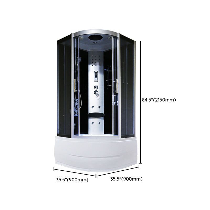 Round Tempered Glass Shower Enclosure with Base Kit Framed Tub & Shower Kit Clearhalo 'Bathroom Remodel & Bathroom Fixtures' 'Home Improvement' 'home_improvement' 'home_improvement_shower_stalls_enclosures' 'Shower Stalls & Enclosures' 'shower_stalls_enclosures' 'Showers & Bathtubs' 7322846