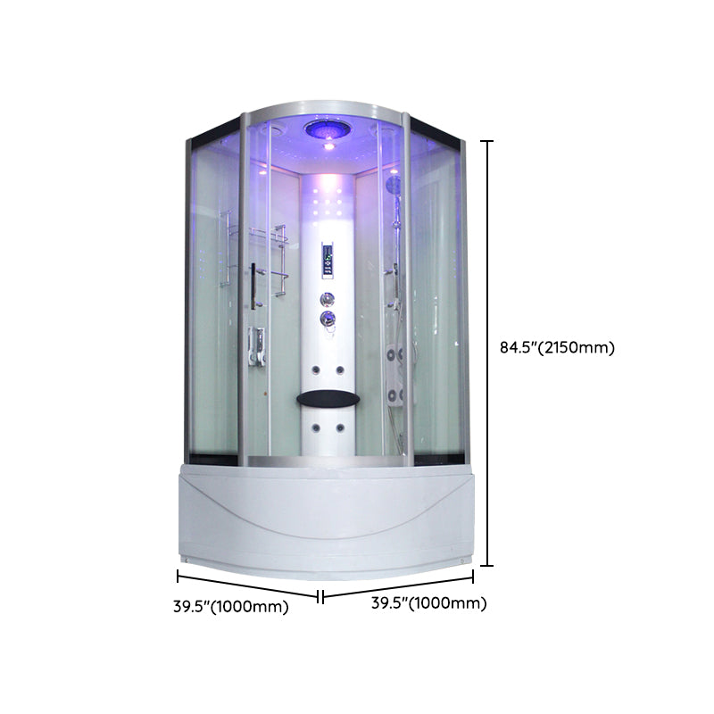 Round Tempered Glass Shower Enclosure with Base Kit Framed Tub & Shower Kit Clearhalo 'Bathroom Remodel & Bathroom Fixtures' 'Home Improvement' 'home_improvement' 'home_improvement_shower_stalls_enclosures' 'Shower Stalls & Enclosures' 'shower_stalls_enclosures' 'Showers & Bathtubs' 7322847