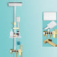 Shower Set Wall Mounted Lever Handle Shower Hose Handshower Square Shower Set White-Gold Temperature Control Digital Display Not Included Clearhalo 'Bathroom Remodel & Bathroom Fixtures' 'Home Improvement' 'home_improvement' 'home_improvement_shower_faucets' 'Shower Faucets & Systems' 'shower_faucets' 'Showers & Bathtubs Plumbing' 'Showers & Bathtubs' 7322888