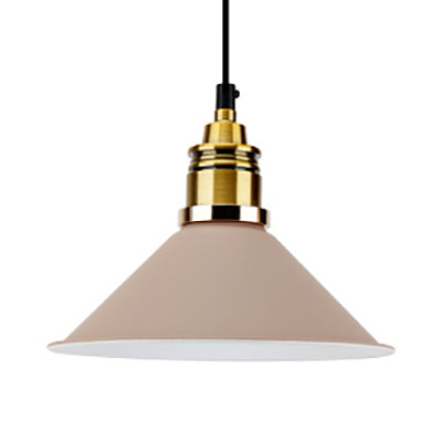 1 Bulb Pendant Light Modern Stylish Conic Shade Metal Hanging Lamp in Black/Grey/White for Dining Room Brown Clearhalo 'Ceiling Lights' 'Modern Pendants' 'Modern' 'Pendant Lights' 'Pendants' Lighting' 73229