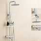 Thermostatic Shower Set Adjustable Spray Pattern Shower System with Slide Bar Round Four-Mode Hand Spray Thermostatic Clearhalo 'Bathroom Remodel & Bathroom Fixtures' 'Home Improvement' 'home_improvement' 'home_improvement_shower_faucets' 'Shower Faucets & Systems' 'shower_faucets' 'Showers & Bathtubs Plumbing' 'Showers & Bathtubs' 7322904