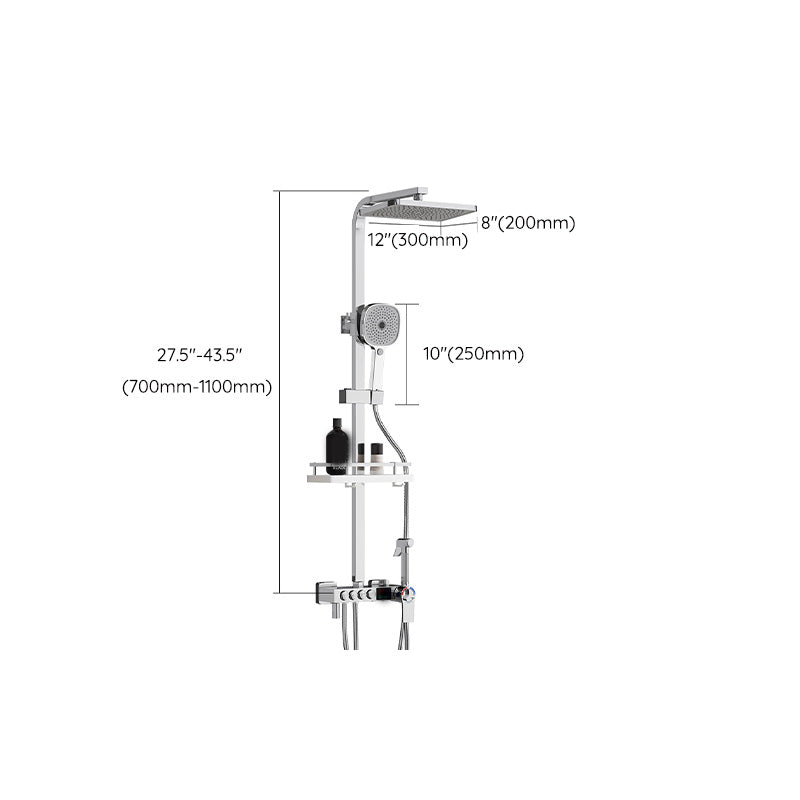 Thermostatic Shower Set Adjustable Spray Pattern Shower System with Slide Bar Clearhalo 'Bathroom Remodel & Bathroom Fixtures' 'Home Improvement' 'home_improvement' 'home_improvement_shower_faucets' 'Shower Faucets & Systems' 'shower_faucets' 'Showers & Bathtubs Plumbing' 'Showers & Bathtubs' 7322912
