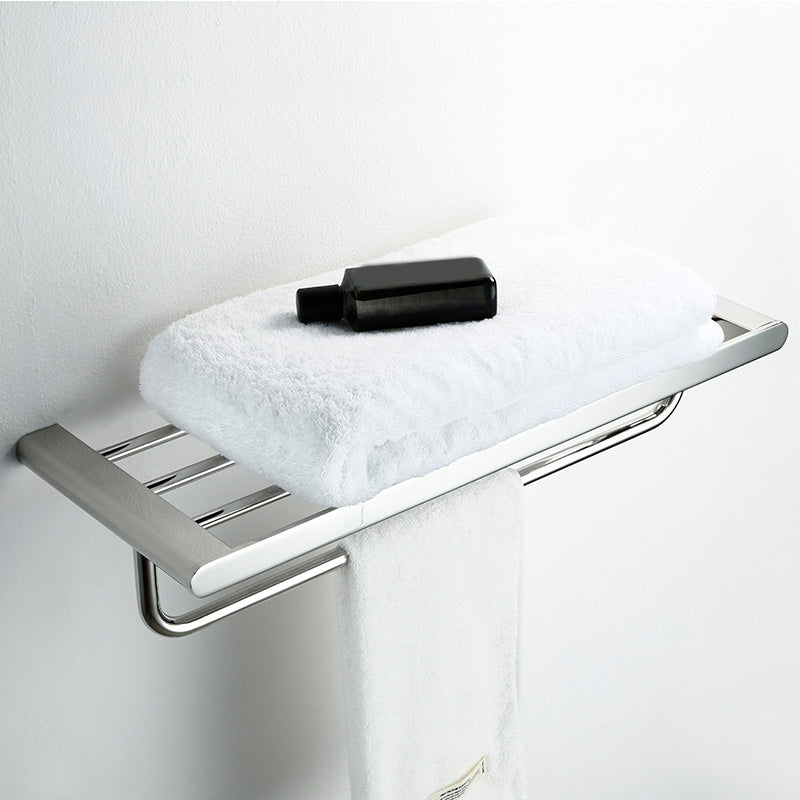 Contemporary Bathroom Accessory As Individual Or As a Set in Silver Towel Rack (24"L) Clearhalo 'Bathroom Hardware Sets' 'Bathroom Hardware' 'Bathroom Remodel & Bathroom Fixtures' 'bathroom_hardware_sets' 'Home Improvement' 'home_improvement' 'home_improvement_bathroom_hardware_sets' 7322947