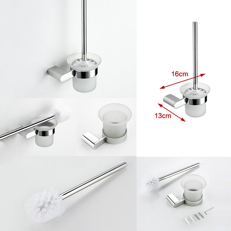 Contemporary Bathroom Accessory As Individual Or As a Set in Silver Clearhalo 'Bathroom Hardware Sets' 'Bathroom Hardware' 'Bathroom Remodel & Bathroom Fixtures' 'bathroom_hardware_sets' 'Home Improvement' 'home_improvement' 'home_improvement_bathroom_hardware_sets' 7322948