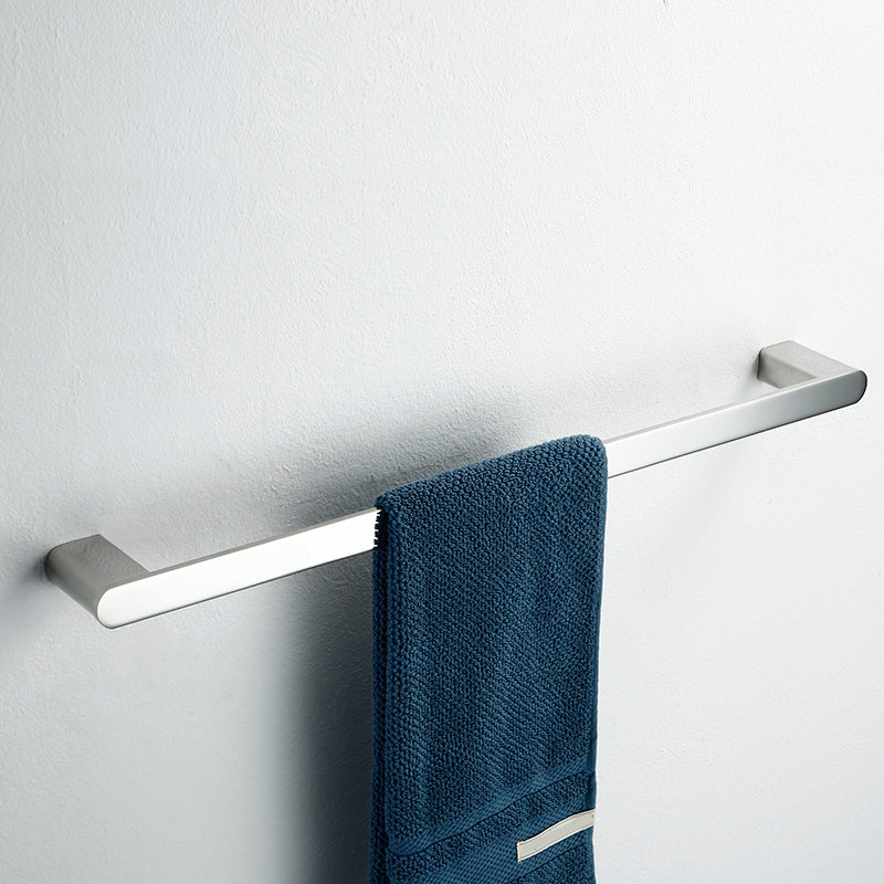 Contemporary Bathroom Accessory As Individual Or As a Set in Silver Single Bar Towel Bar (24"L) Clearhalo 'Bathroom Hardware Sets' 'Bathroom Hardware' 'Bathroom Remodel & Bathroom Fixtures' 'bathroom_hardware_sets' 'Home Improvement' 'home_improvement' 'home_improvement_bathroom_hardware_sets' 7322951