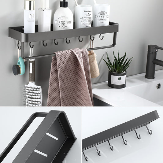Contemporary Bathroom Accessory As Individual Or As a Set in Grey Metal Clearhalo 'Bathroom Hardware Sets' 'Bathroom Hardware' 'Bathroom Remodel & Bathroom Fixtures' 'bathroom_hardware_sets' 'Home Improvement' 'home_improvement' 'home_improvement_bathroom_hardware_sets' 7322971