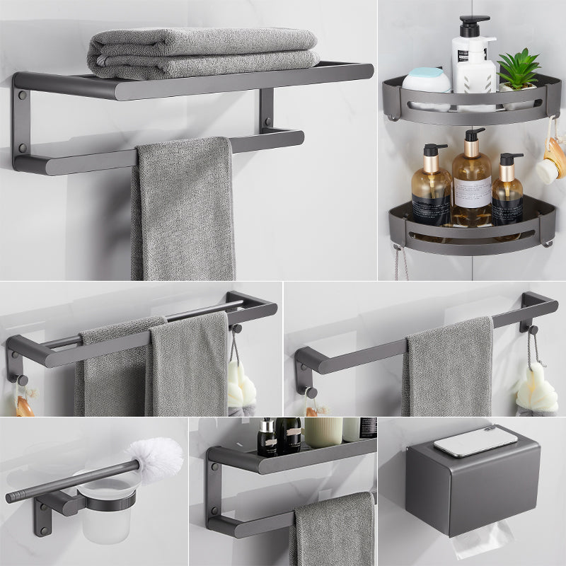 Contemporary Grey Bathroom Accessory As Individual Or As a Set Clearhalo 'Bathroom Hardware Sets' 'Bathroom Hardware' 'Bathroom Remodel & Bathroom Fixtures' 'bathroom_hardware_sets' 'Home Improvement' 'home_improvement' 'home_improvement_bathroom_hardware_sets' 7322993