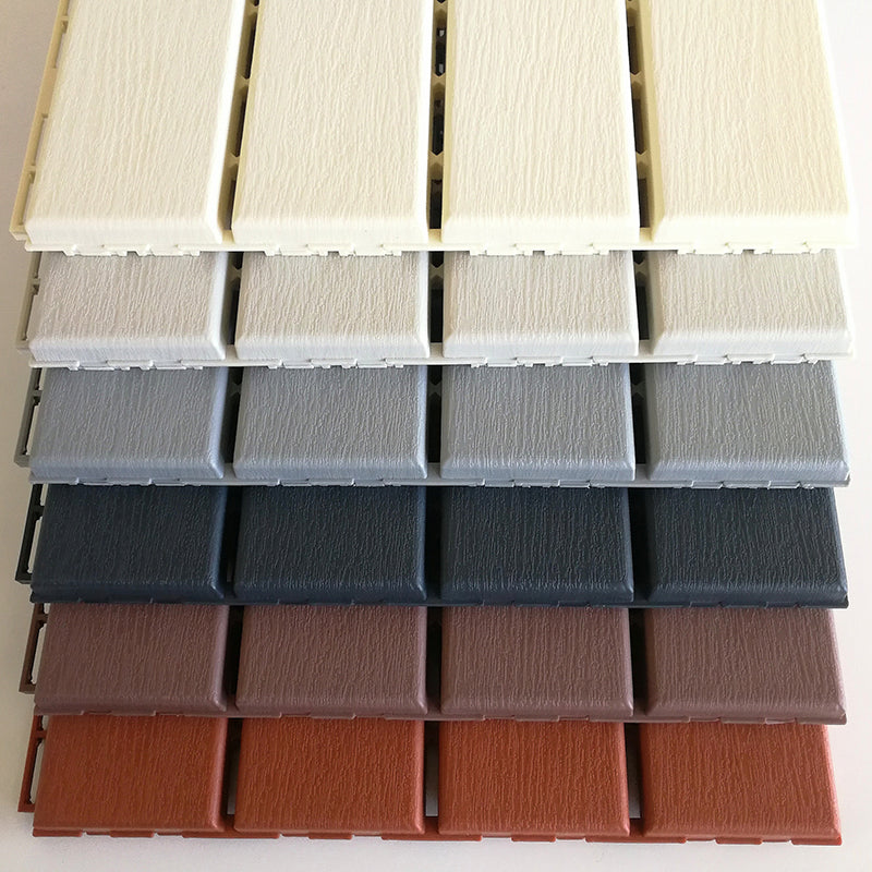 4-Slat 12" X 12" PVC Floor Tiles Interlocking Installation Floor Board Tiles Clearhalo 'Home Improvement' 'home_improvement' 'home_improvement_outdoor_deck_tiles_planks' 'Outdoor Deck Tiles & Planks' 'Outdoor Flooring & Tile' 'Outdoor Remodel' 'outdoor_deck_tiles_planks' 7323750